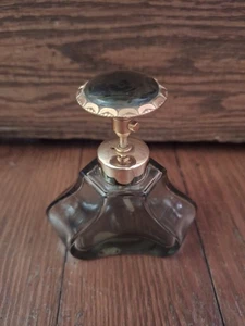 Botella de perfume atomizador vintage de Alemania Occidental - vidrio ahumado vacío con tapa decorativa - Imagen 1 de 16