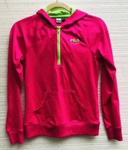 Women’s Fila sport activewear Pull Over sweatshirt pink size Large 14 Hooded - Picture 1 of 5