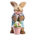 Rabbit Sculpture Easter Bunny Figurine,Easter Gift Cute Garden Decor Animal