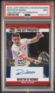 2024 LEAF PRO SET PROSPECT 1990 AUTO MARTIN DI NENNO 1a CARTA #/160 PSA 9 PADEL - Foto 1 di 2