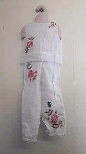 Gorgeous White Top & Trousers Set from Feu Follet - Age 2-3 or 7-8Yrs - BNWT! - Bild 1 von 7