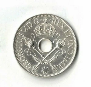 1935 New Guinea 1/- Cuhaj KM 8, 0.925 silver 5.38 g - Picture 1 of 2