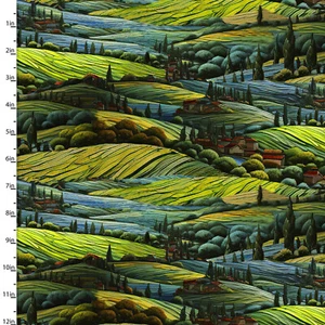 C'EST MAGNIFIQUE FRENCH ROLLING HILLS COUNTRYSIDE BY MOMART 3 WISHES FABRIC HY - Picture 1 of 1