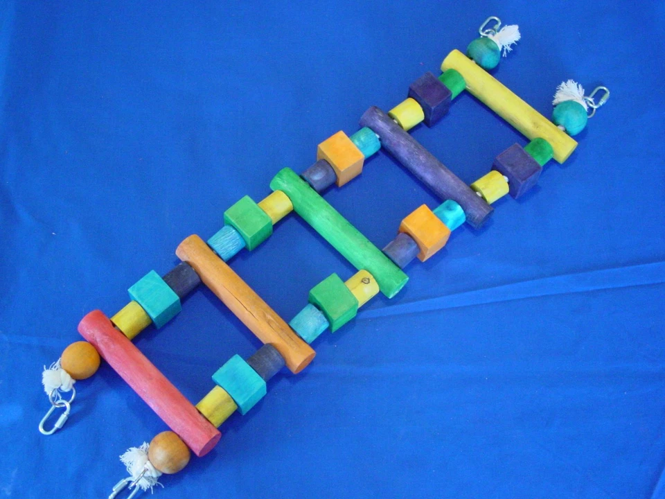 OLLESCH Spielzeug für Sittiche und Papageien - Leiter, Sitzseil, Sitzplatz