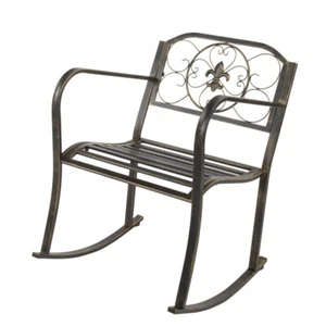 Flat Tube Single Rocking Chair Bronze Color - Picture 1 of 21
