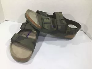 Birkenstock Men’s Size 9 EU 42 Milano Green Camo Slingback Sandals Y23-244 - Picture 1 of 10