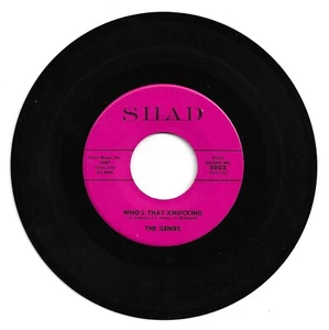 DOO WOP 45 THE GENIE WHO'S THAT KNOCKING ON SHAD VG+ ORIGINAL 1ST PRESS - Imagen 1 de 1