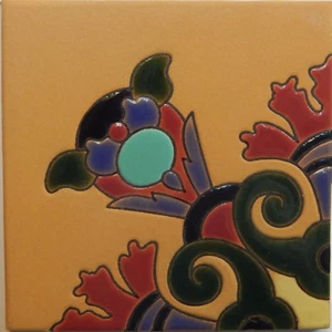 Mexican Tiles High Relief Ceramic Cuerda Seca Malibu Santa Barbara Tiles CS-82 - Picture 1 of 2