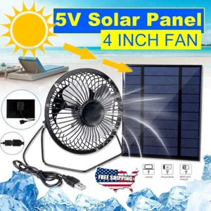 Portable Mini Portable Solar Powered Fan Ventilator Pet Chicken House Cooler US - Picture 1 of 12
