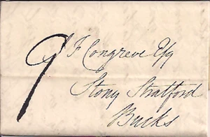 1822 PRE STAMP COVER LETTER TRENTHAM TO STONY STRATFORD REVEREND THOMAS BUTT - Picture 1 of 6