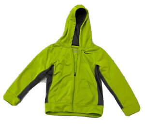 Nike Therma Fit Boys Size 7 Green Hoodie Sweatshirt Youth Kids Zip Up