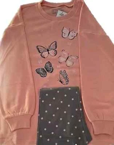 BCBG Girls Kids' ~ 2Pc. Set Med (10/12) Cloral Rose Sweatshirt Leggings /B6 - Picture 1 of 6