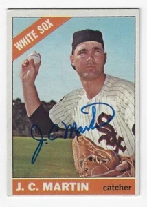 Signed 1966 Topps J.C. MARTIN Chicago White Sox Baseball card #47 -  COA - Picture 1 of 1