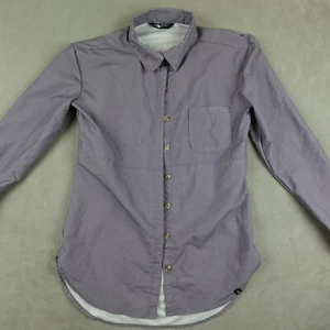 The North Face Button Up Shirt Womens S Gray Polka Dot Geometric Long Sleeve - Picture 1 of 15