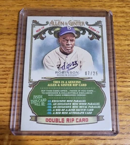 Jackie Robinson Duke Snider 2022 Topps Allen & Ginter Double Rip Card /25 RARE - Picture 1 of 3