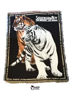 Vintage The Rug Barn 53"x65" Siegfried & Roy Las Vegas Mirage Throw Blanket - Picture 1 of 4