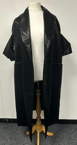 NU London Black Designer Longline Trench Coat UK Size 14 / 16 Luxury Outerwear - Picture 1 of 17