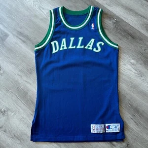 Team Issue 93-94 Dallas Mavericks Jersey 42 +4 Champion Blank Pro Authentic Game - Picture 1 of 6