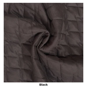 QUILTED SUEDE FABRIC BLACK Soft Furnishings Upholstery Insulation Automotive - Picture 1 of 6