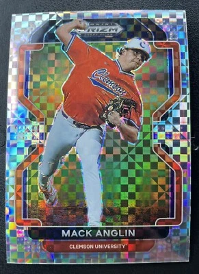 2022 Prizm Draft Picks Baseball Base SSP Checkerboard #PDP205 Mack Anglin /35 - Image 1 of 3