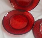 Set 5 Luminarc Cristal d'Arques Durand Antique Ruby Red Salad Plates 8? #27