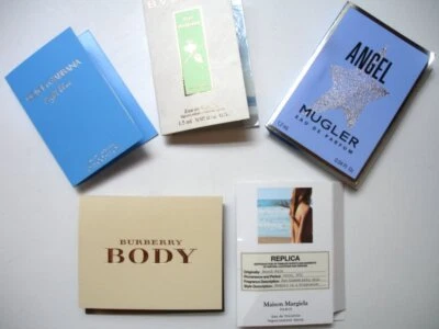 LOTE de Amostras de Perfumes BULGARI, Dolce Gabbana, BURBERRY, Mugler, MAISON MARGIELA - Imagem 1 de 4