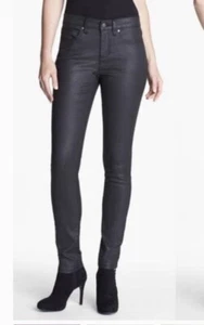 Eileen Fisher Size 16P Women's Black Coated Organic Cotton Jeans Pants  - Picture 1 of 3