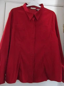 ¡VESTIDO Y FIESTA! Chaqueta/Blusa ROJA 22W aterciopelada suave y acogedora con cremallera - Imagen 1 de 3