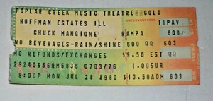 Chuck Mangione 7-28-1980 Concert Ticket Stub Poplar Creek IL Fun & Games Tour - Picture 1 of 2