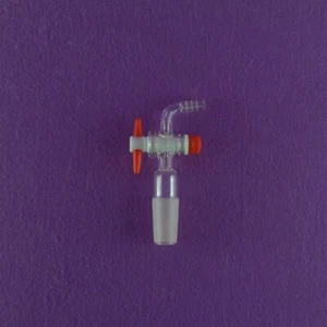Adaptador de vacío de vidrio de laboratorio 90 llave de paso de PTFE doblada 24/40 - Imagen 1 de 1