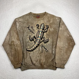 Vintage 90s DAGOLI Native Art Tribal Tie Dye Sweatshirt Aztec Print Large - Bild 1 von 6