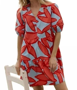 Southern Tide Piper Garden Glory Printed Short Sleeve Dress Cerulean Size S - Picture 1 of 8