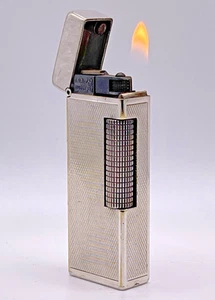 Dunhill Rollagas WORKING Vintage Lighter in Silver Plated Barley Design 1956-60 - Picture 1 of 16