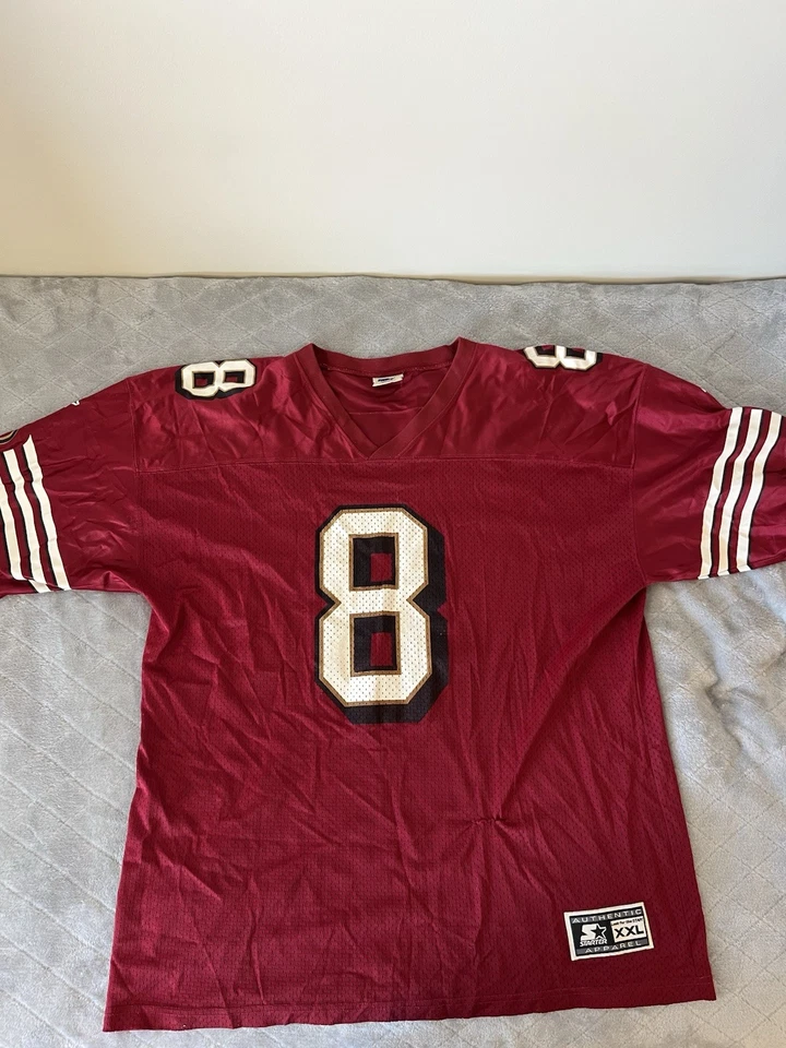 Camiseta de futebol vintage anos 90 NFL Starter San Francisco 49ers Steve Young #8 XXL - Imagem 1 de 4