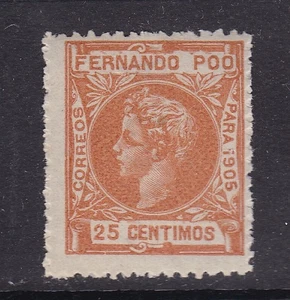 1905 - España - Fernando Poo - Edifil 143 - 25c naranja - Muestra A000,000 - MNH - Picture 1 of 2