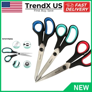 3er Pack 8 Zoll Schwerlast Schere Komfort-Griff Scharfe Klingen für Büro Zuhause Handwerk - Bild 1 von 14