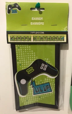 Banner de fiesta de feliz cumpleaños de 7 pies Long Level Up Nuevo OFERTA Foto 1 de 2