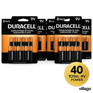 Duracell Coppertop 9V Alkaline Batteries Long Lasting 40 Ct (5x8) MN1604 - Picture 1 of 5