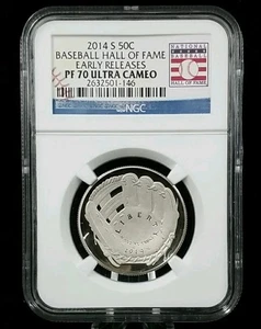 2014-S Baseball Hall of Fame Half Dollar Commemorative 50C NGC PF70 UCAM #5668 - Picture 1 of 2