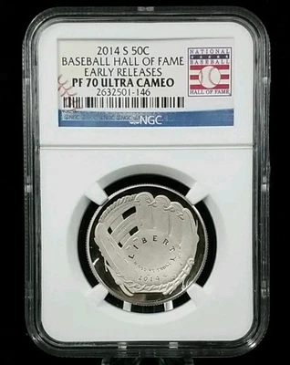 2014-S Baseball Hall of Fame Half Dollar Commemorative 50C NGC PF70 UCAM #5668 - Image 1 of 2