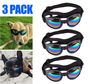 3 pairs of pet dog goggles glasses snow windproof UV sunglasses small big sun - Picture 1 of 10