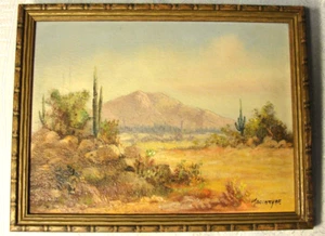 PINTURA A. D. MACINTYRE - ÓLEO SOBRE TABLA ESCENA DEL DESIERTO DE ARIZONA - Imagen 1 de 4