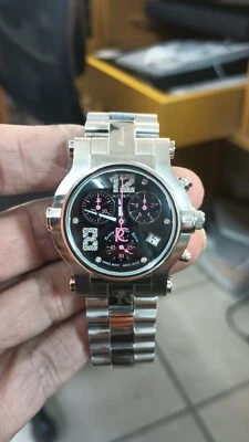 Reloj para mujer Renato Beauty Swiss cronógrafo esfera negra/rosa diamante edición limitada Foto 1 de 4