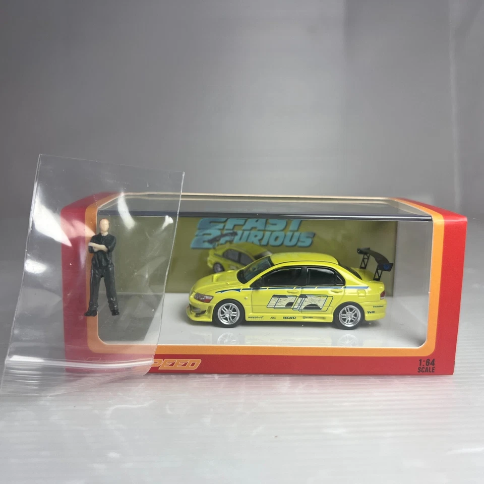 1/64 Fast & Speed Mitsubishi Lancer Evolution VII Fast & Furious with Figure - Image 1 of 2