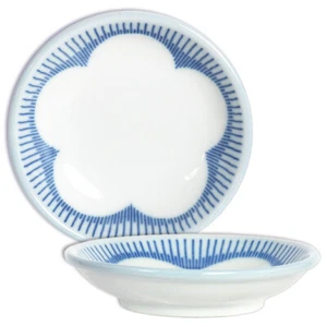 4 PCS. Japanese 3.5"D Soy Sauce Wasabi Dipping Dishes Blue Ume, Made in Japan - Picture 1 of 1