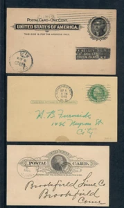 Lot of 3 Vintage US Postal Cards 1892–1940 Railway Clambake Business Notes - Picture 1 of 2