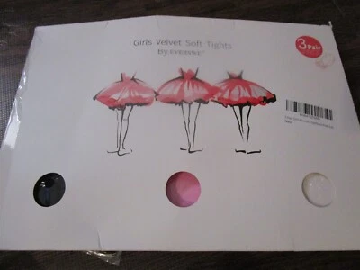 Nuevo Sellado Everswe 3 Pares Niñas Terciopelo Suave Medias Negro Blanco Rosa 6-8 Años Foto 1 de 4