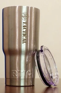 20 oz. RTIC Stainless Steel Insulated Tumbler with PTP Tactical Engraved LOGO  - Picture 1 of 2