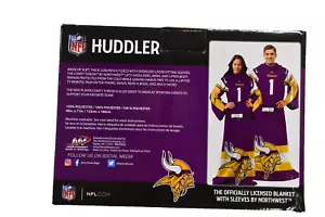 Northwest NFL Erwachsene Minnesota Vikings Uniform bequeme Überwurfdecke mit Ärmeln Neu - Bild 1 von 4