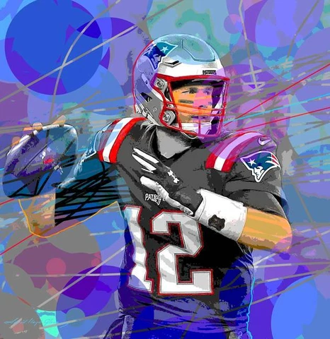 Poster - TOM BRADY NFL Football Painting by David Lloyd Glover, 3 Sizes Cover